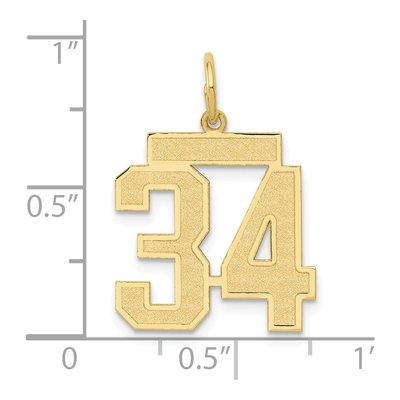 10K Yellow Gold Number 34 Charm – view 3