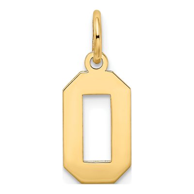 10K Yellow Gold Small Number 0 Pendant – view 5