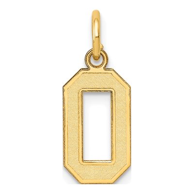 10K Yellow Gold Small Number 0 Pendant