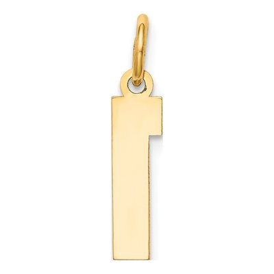 10K Yellow Gold Small Number 1 Charm – view 5