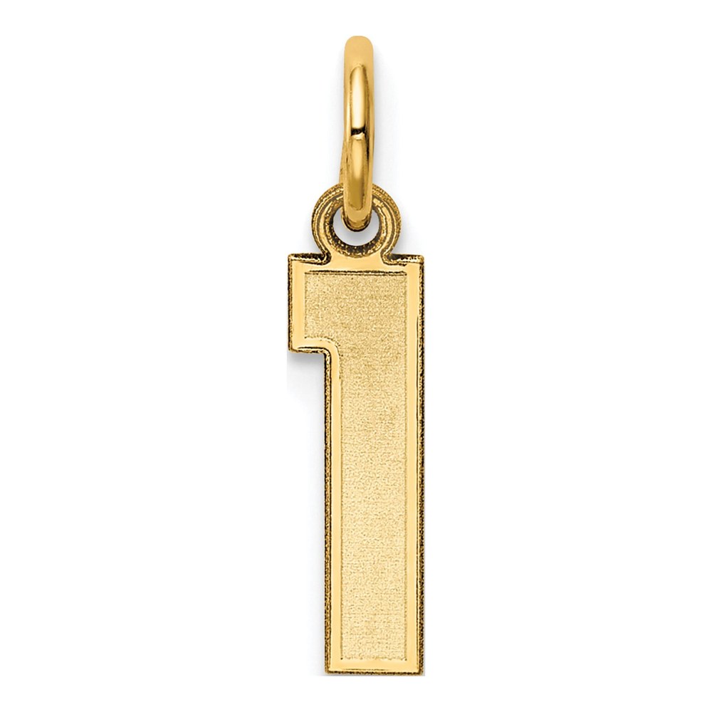 10K Yellow Gold Small Number 1 Charm