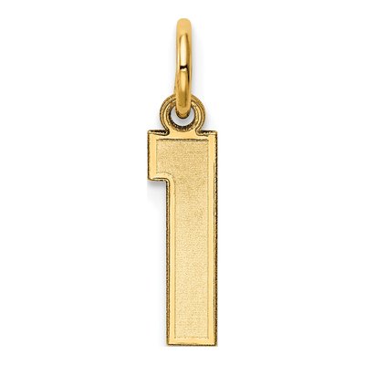 10K Yellow Gold Small Number 1 Charm