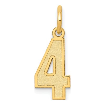 10K Yellow Gold Small Number 4 Pendant