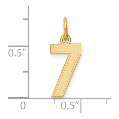 10K Yellow Gold Small Number 7 Pendant – view 4