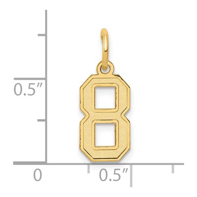 10K Yellow Gold Small Number 8 Pendant – view 4
