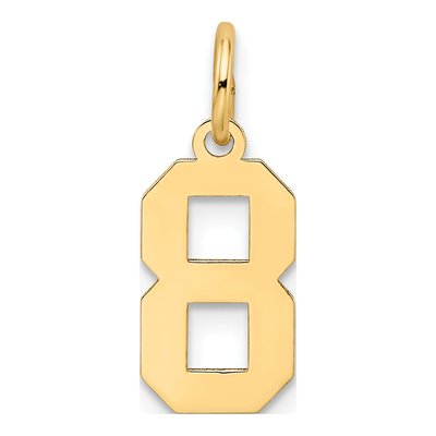 10K Yellow Gold Small Number 8 Pendant – view 5