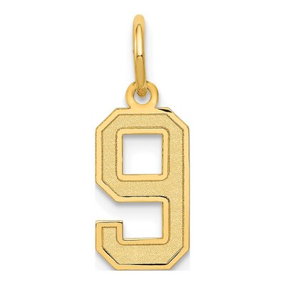 10K Yellow Gold Small Number 9 Pendant