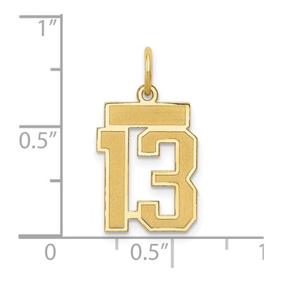 10K Yellow Gold Small Number 13 Charm – view 5