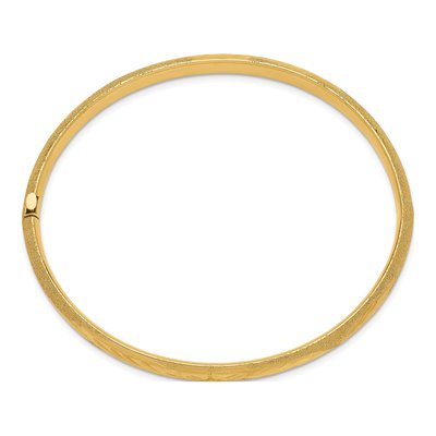 10K Yellow Gold Hinged Bangle Bracelet – view 2