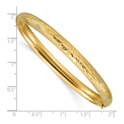 10K Yellow Gold Hinged Bangle Bracelet – view 3