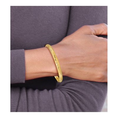 10K Yellow Gold Hinged Bangle Bracelet – view 4