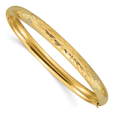 10K Yellow Gold Hinged Bangle Bracelet