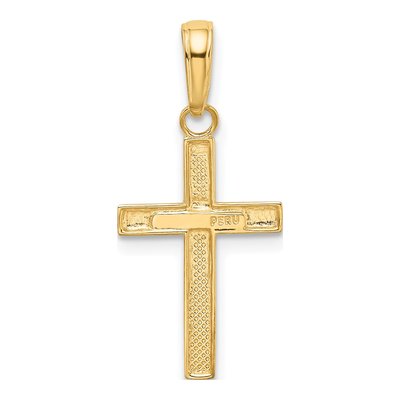 10K Yellow Gold Small Cross Pendant – view 4