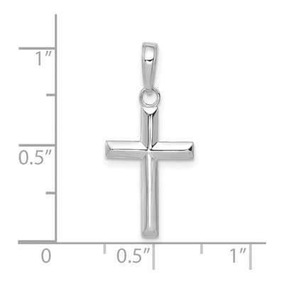 10K White Gold Small Cross Pendant – view 4