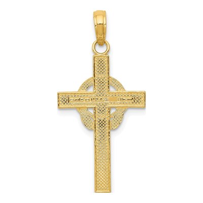 10K Yellow Gold Claddagh Cross Pendant – view 5