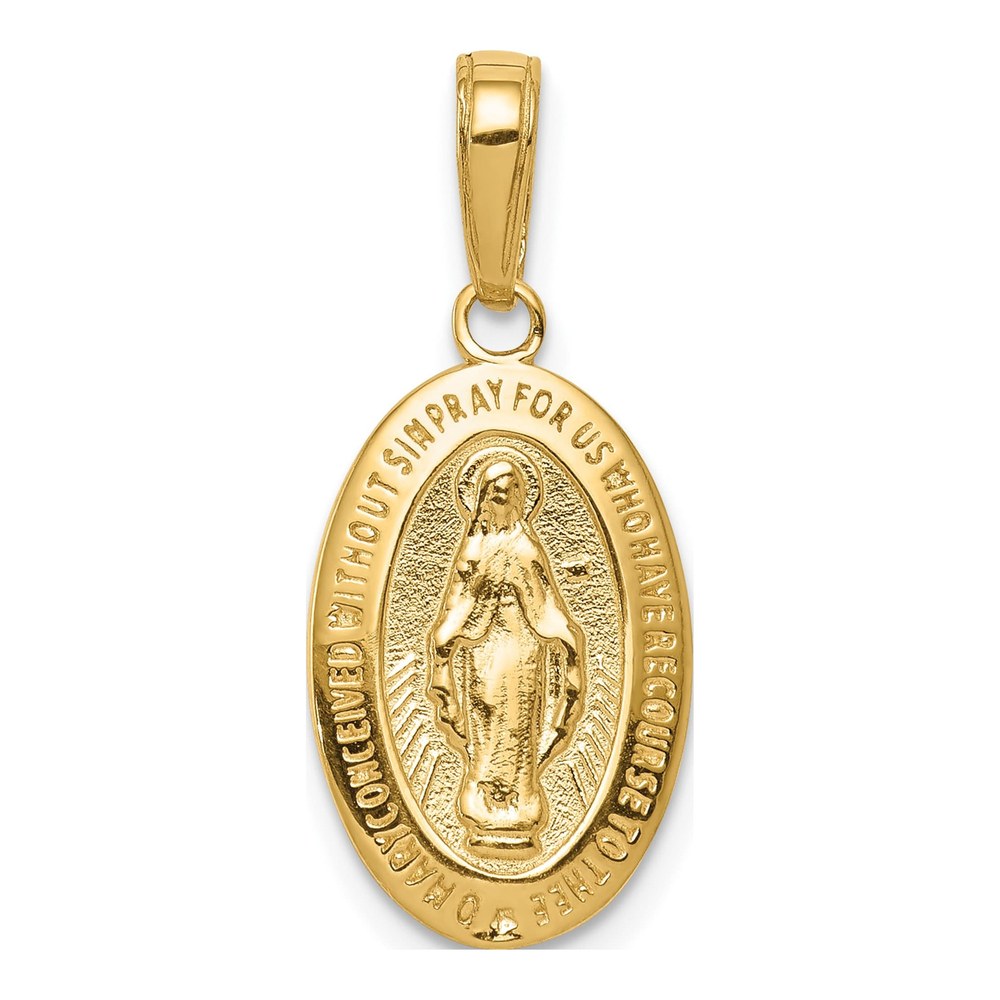 10K Yellow Gold Oval Miraculous Medal Pendant