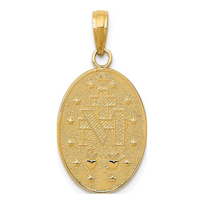 10K Yellow Gold Oval Miraculous Medal Pendant – view 5