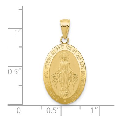 10K Yellow Gold Oval Miraculous Medal Pendant – view 4