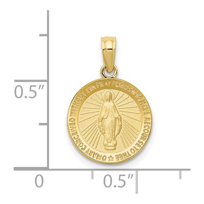 10K Yellow Gold Miraculous Medal Pendant – view 4