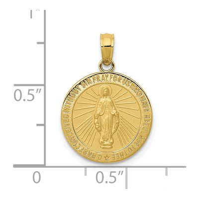 10K Yellow Gold Miraculous Medal Pendant – view 4