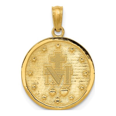 10K Yellow Gold Miraculous Medal Pendant – view 5