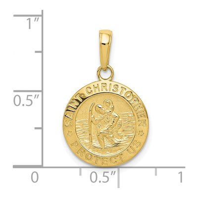 10K Yellow Gold Saint Christopher Medal Charm – view 4
