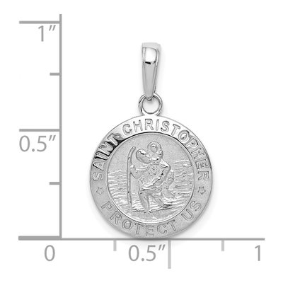 10K White Gold Saint Christopher Medal Charm – view 4