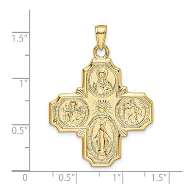 10K Yellow Gold Large Four-Way Medal Pendant – view 4