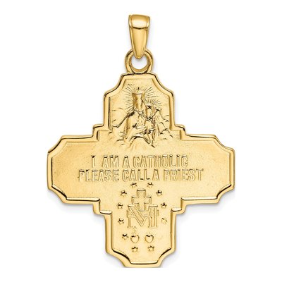 10K Yellow Gold Large Four-Way Medal Pendant – view 5