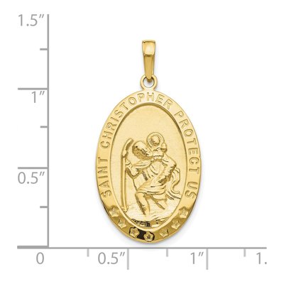 10K Yellow Gold Saint Christopher Medal Pendant – view 4
