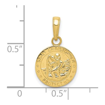 10K Yellow Gold Saint Christopher Medal Charm – view 5