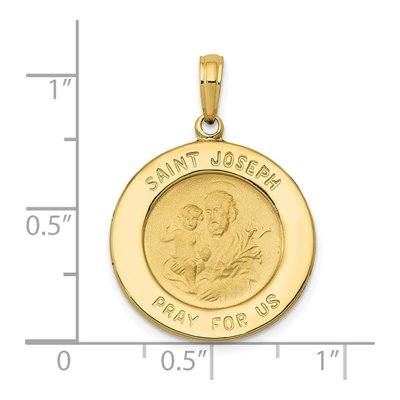 10K Yellow Gold Saint Joseph Medal Pendant – view 4