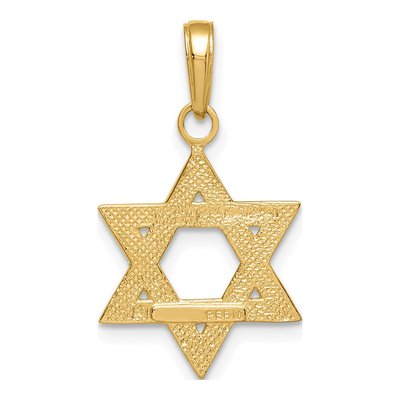 10K Yellow Gold Star of David Pendant – view 4