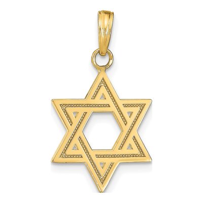 10K Yellow Gold Star of David Pendant