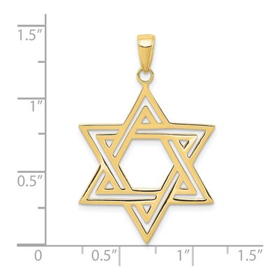 10K Yellow Gold Large Star of David Charm – view 4
