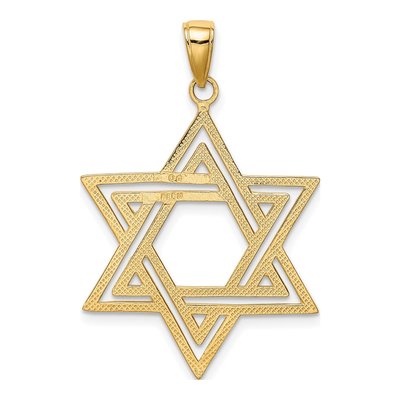 10K Yellow Gold Large Star of David Charm – view 5