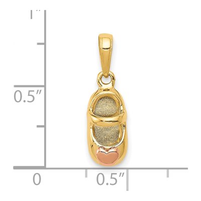 10K Two-Tone Gold 3D Baby Shoe Charm – view 4