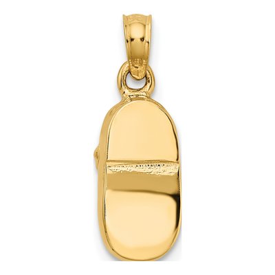 10K Two-Tone Gold 3D Baby Shoe Charm – view 5