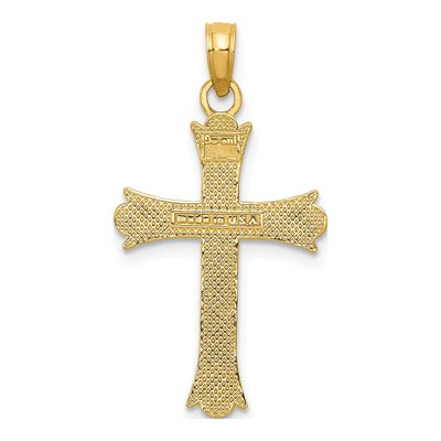 10K Yellow Gold Fleur de Lis Cross Pendant – view 5