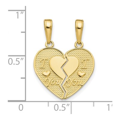 10K Yellow Gold I Heart YOU Break-Apart Charm – view 5
