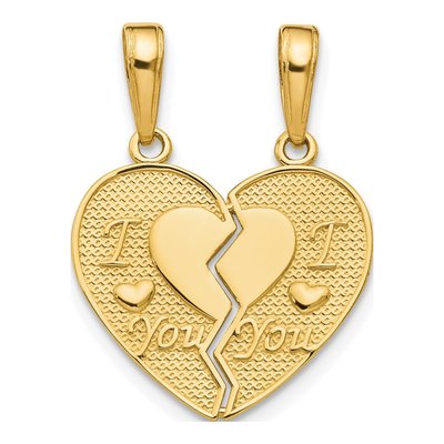 10K Yellow Gold I Heart YOU Break-Apart Charm