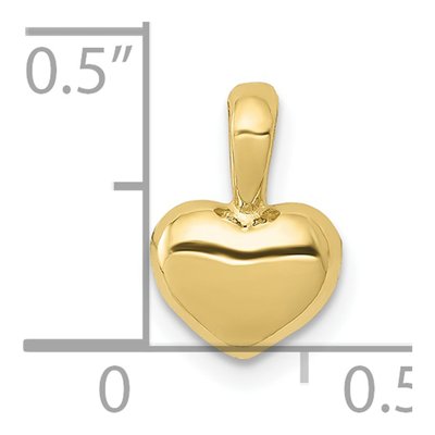 10K Yellow Gold Puffed Heart Charm – view 4