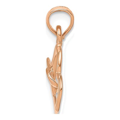 10K Rose Gold Double Heart Pendant – view 3