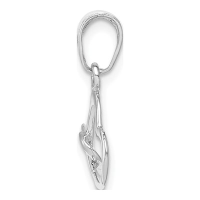 10K White Gold Intertwined Double Heart Pendant – view 3
