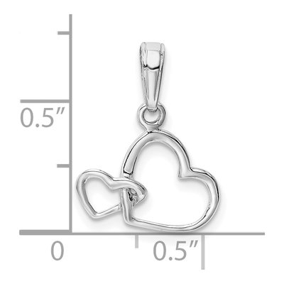 10K White Gold Intertwined Double Heart Pendant – view 4