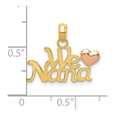 10K Two-Tone Gold WE Heart NANA Pendant – view 4