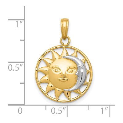 10K Yellow Gold Sun Moon Pendant – view 5