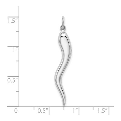 10K White Gold Large Horn Pendant – view 3