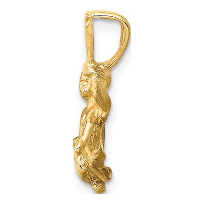 10K Yellow Gold Diamond-Cut Angel Charm – view 3