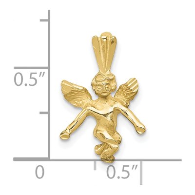10K Yellow Gold Diamond-Cut Angel Charm – view 4